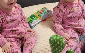 Twins Have A Blast Playing With 'Mocking Cactus'  - Kids - VIDEOTIME.COM