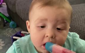 Baby Has Mixed Feelings After Tasting A Popsicle - Kids - VIDEOTIME.COM