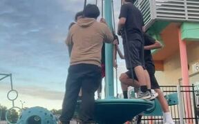 Boy Fall Off Ride While Trying to Run it - Kids - VIDEOTIME.COM