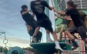 Boy Fall Off Ride While Trying to Run it - Kids - VIDEOTIME.COM