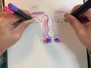 Ambidextrous Artist Draws Portrait of Man