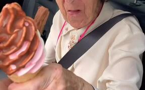 Grandma’s Face Lights up When She Sees Ice Cream