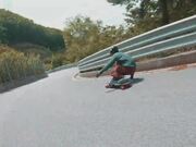 Person Does Downhill Long Boarding