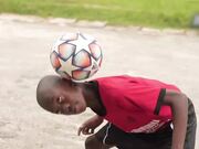 Boy Performs Cool Freestyle Football Tricks