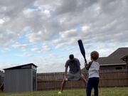 Toddler Compliments Himself While Playing Baseball