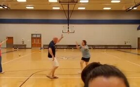 Family Performs Unique Basketball Trickshot
