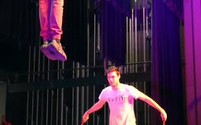 Guy Performs Tricks While Duo Jumps on Teeterboard - Fun - Videotime.com