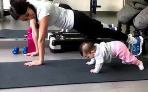 Adorable Girl Is Already a PRO At The Gym Stuff - Kids - Videotime.com