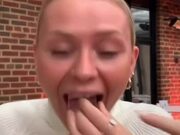 Woman Gets Ice Cube Stuck in Her Mouth