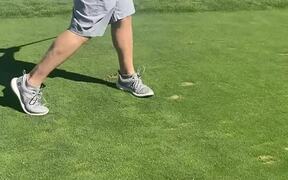Man Hits Golf Ball And It Gets Stuck In Golf Club