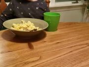 Toddler Tries to Avoid Finishing Food
