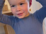 Toddler Runs Shaver on Hair Over His Head