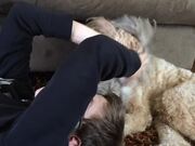 Dog Hits Owner on His Nose When He Stops Petting