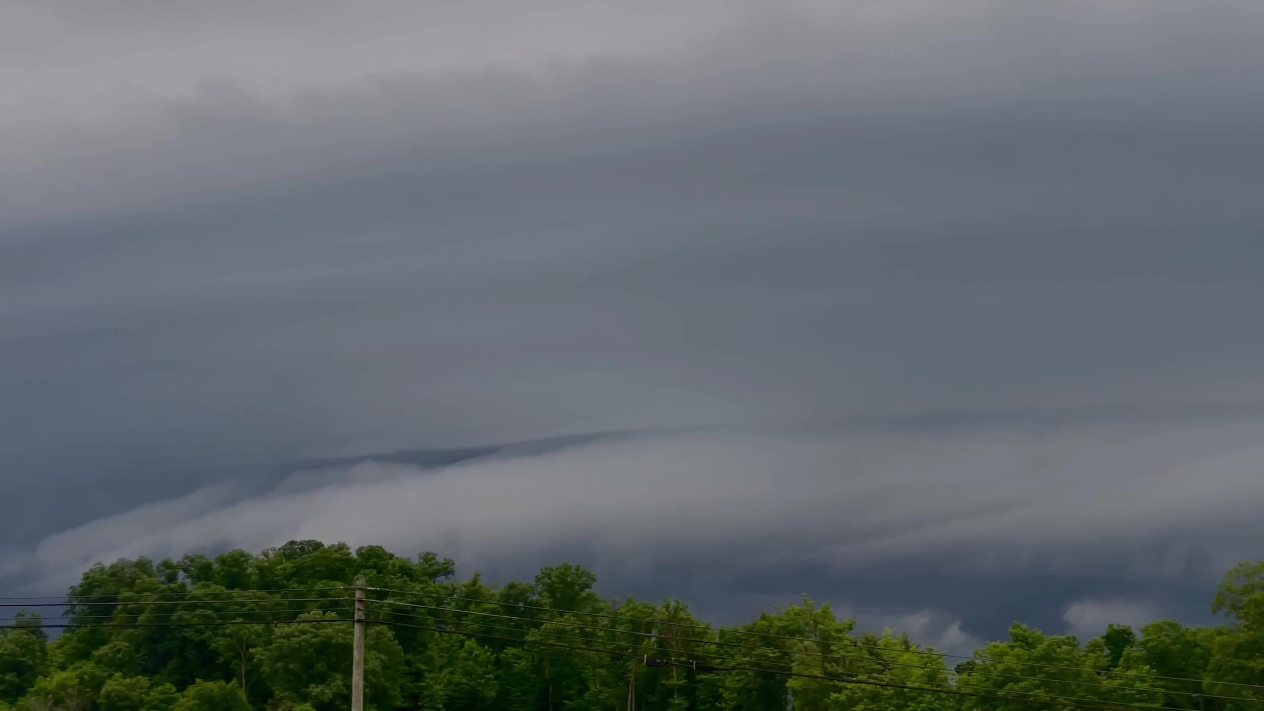 Timelapse of Shelf Clouds Moving Over Plains