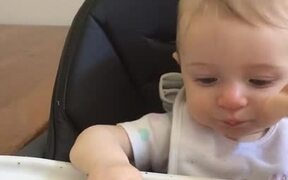 Baby Girl Makes Silly Faces as She Tastes Broccoli - Kids - VIDEOTIME.COM