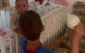 Boy Beautifully Takes Care Of His Twin Siblings