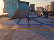 International Circus Performer Spins Hula Hoop