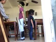 Mom and Two Sons Play Blindfolded Guessing Game