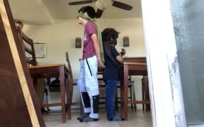 Mom and Two Sons Play Blindfolded Guessing Game