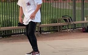 Guy Backflips While Skateboarding