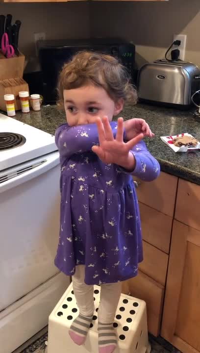 Little Girl Gets Caught While Sneaking Cookie