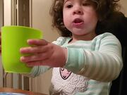 Little Girl Accidentally Spills Drink