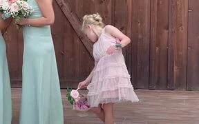 Flower Girl Tries to Shoo Away Annoying Bees - Kids - VIDEOTIME.COM