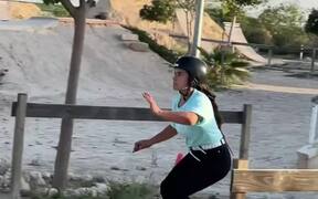 Girl Does Incredible Air Tricks While Skating
