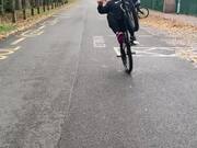 Cyclist Attempting To Wheelie Faces Hilarious Fail