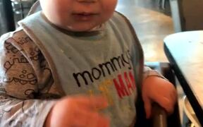 Baby Tries Ice Cream and Gets Intrigued by It - Kids - VIDEOTIME.COM