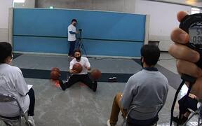 Freestyle Basketball Player Balances Four Balls - Fun - VIDEOTIME.COM