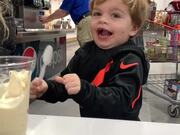 Cute Toddler Experiences Brain Freeze