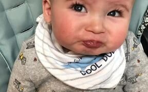Little Baby Makes Funny Faces as He Tries New Food - Kids - VIDEOTIME.COM