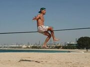Guy Does Tricks While Balancing Himself