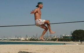 Guy Does Tricks While Balancing Himself