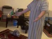 Cat Thinks It's Playtime and Jumps on Prayer Mat
