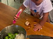 Toddler Makes Mess on Table