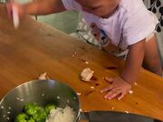 Toddler Makes Mess on Table