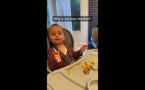 Energetic Toddler Throws Food on Table - Kids - VIDEOTIME.COM