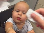 Toddler Licks Ketchup Off of Fries Repeatedly