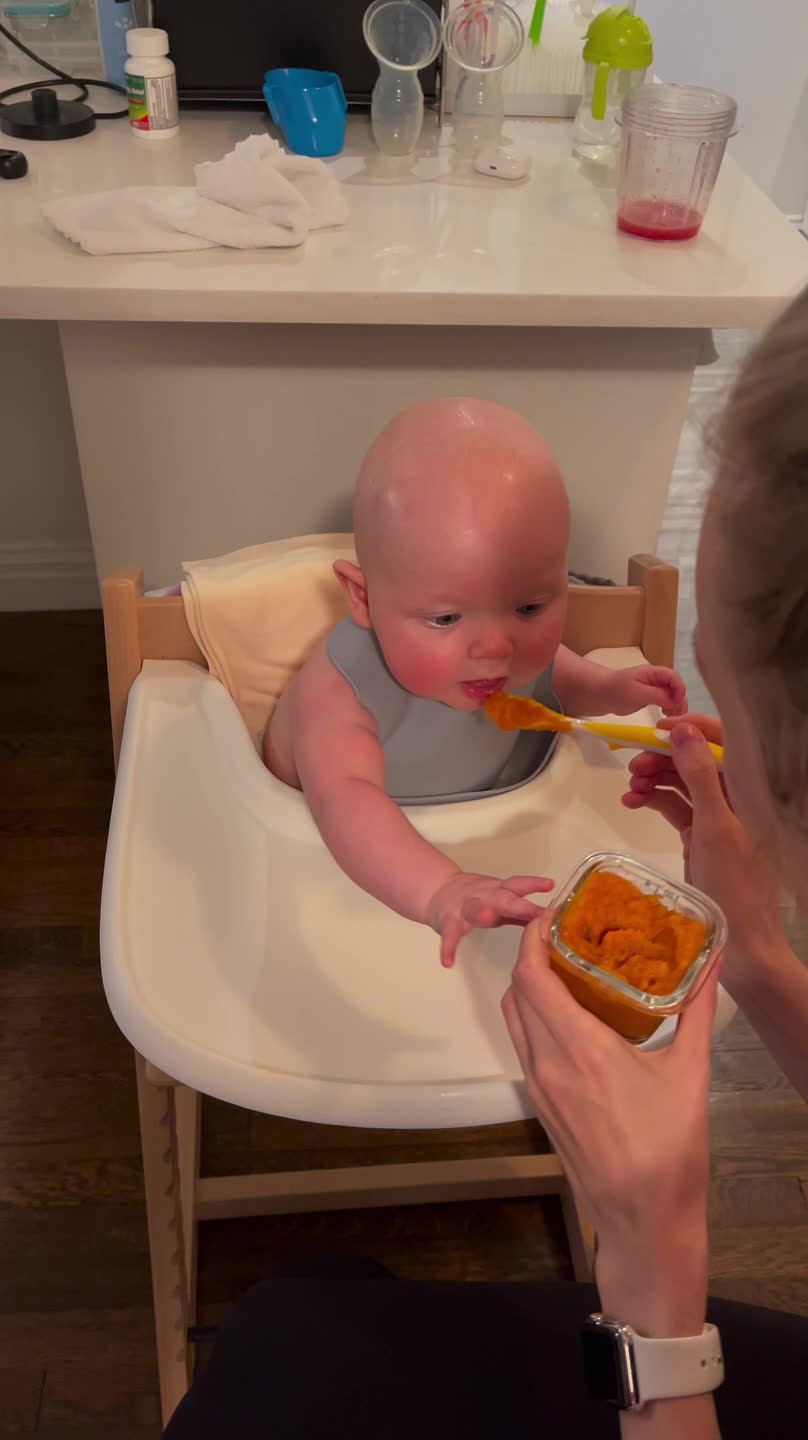 Kid Tastes and Dislikes Food Being Offered by Mom