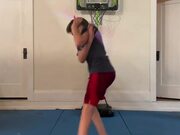 Guy Performs Basketball Trickshot With Bo Staff