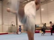 Guy Executes Numerous Single Leg Backflips