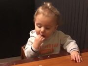 Toddler Acts Hilariously While Eating