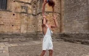 Woman Performs Acrobatic Moves