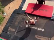 Girl Lands Awkwardly After Failed Trampoline Jump