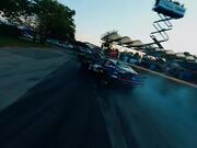 Cars Compete Intensely at Drift Event