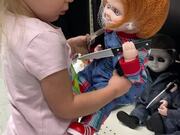 Sweet Girl Gently Puts Back Scary Doll