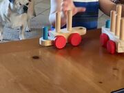 Kiddo Figures Out And Puts Together His Toy Train