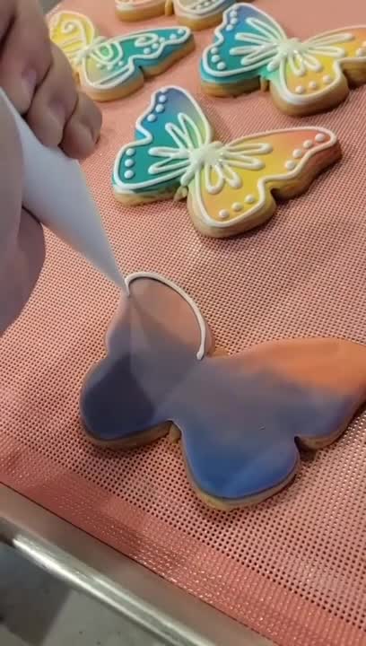 Colorful Butterfly Patterned Cookie Decoration